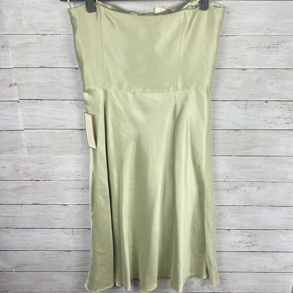 Vintage Ann Taylor Silk Strapless Midi Dress - Picture 2 of 4
